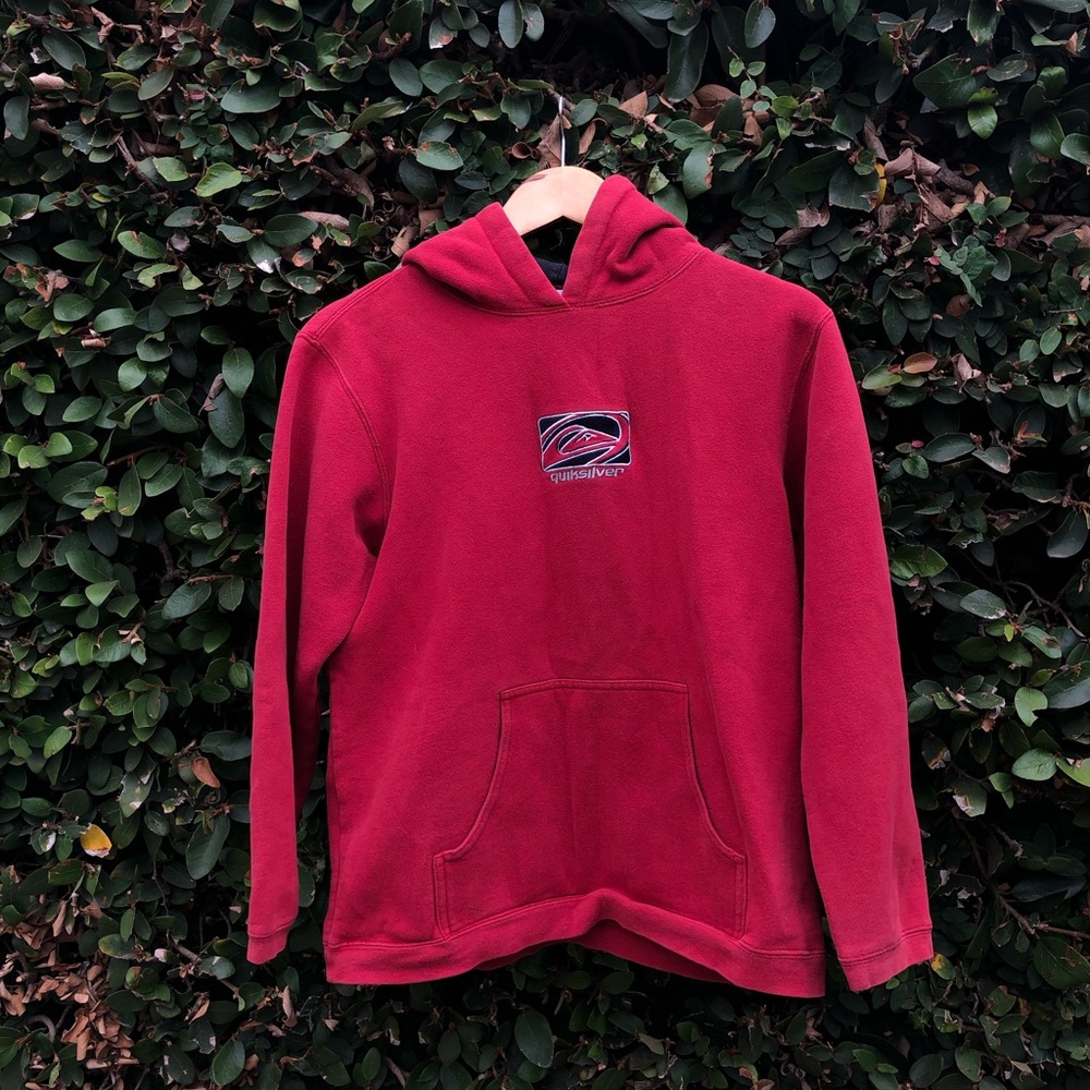Fleece-lined red Quiksilver hoodie